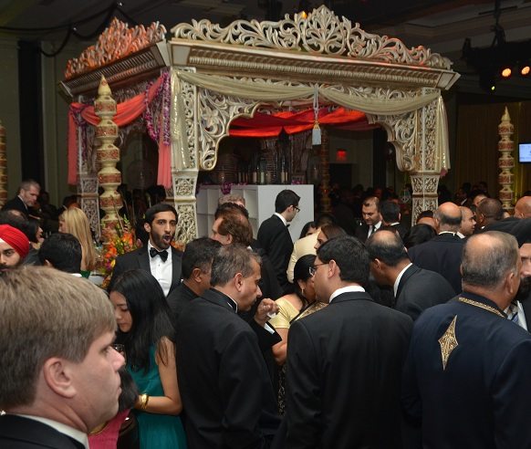 A large Indian-style "mandap" served as a bar at the Indiaspora 2013 Inaugural Ball at Mandarin Oriental in Washington, DC, Saturday, January 19. Photo by Global India Newswire/Shahi Prabhakaran.