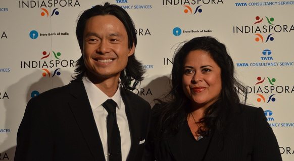 Maya Kassandra Soetoro-Ng, half-sister of President Barack Obama, and her husband, Konrad Ng, at the Indiaspora 2013