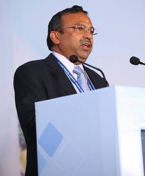 Dr. Narendra Kumar, president of AAPI, delivering the inaugural address at the Global Health Summit in Kochi.