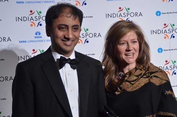American Enterprise Institute resident fellow Sadanand Dhume and his wife, Alyssa Ayres, who is the Deputy Assistant Secretary for South and Central Asia, at the Indiaspora 2013 Inaugural Ball at Mandarin Oriental in Washington, DC, Saturday, January 19. Photo by Global India Newswire/Shahi