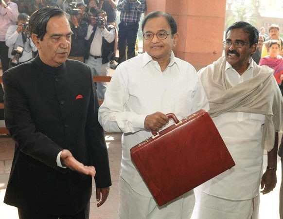  Finance Minister P. Chidambaram and Ministers of State for Finance Namo Narain Meena and S.S. Palanimanickam arrive at Parliament House to present the 2013-14 budget, in New Delhi on February 28, 2013. Photo credit: Ministry of Information & Broadcasting, Government of India.