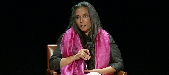 Deepa Mehta answering questions from the audience after the screening of Midnight's Children at the DC Film Festival on Saturday. Photo by Bala Chandran