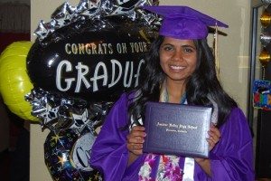 Sri Muppidi at her graduation.