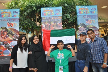 Abdul Muqeet with his parents and siblings in Frederick, Maryland, during the "Kids Are Heroes" event.