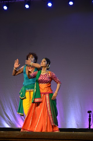 Nirupama and Rajendra of Abhinava Dance Company perform at the 2nd World Kannada Summit in Worcester, Massachusetts, Saturday. Photo by Venkatesh Raghavendra