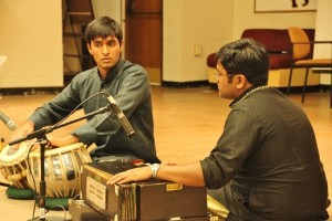 Tabla competition: (Left to Right) Souvik  Ghosh, Matthew Poovan.