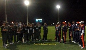 From left to right: the USF cricket team, commentator Lloyd Jodah, and the Auburn squad (courtesy of the ACC)