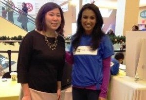 Congresswoman Grace  Meng with Miss America Nina Davuluri this past December during a bone marrow drive at The Shops at Sky View Center in Flushing, Queens.