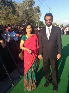 Thampi Antony with his wife Prema at the IIFA meet in Tampa. Insert pix in middle of story.