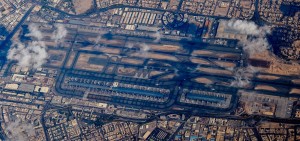 An aerial view of Dubai International Airport (courtesy of Wikipedia)