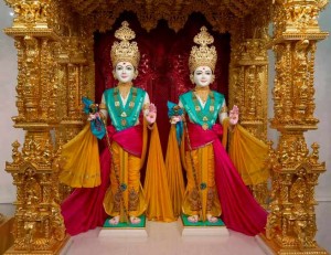 Newly consecrated murt-Bhagwan Swaminarayan and Gunatitanand Swami (Courtesy of BAPS)