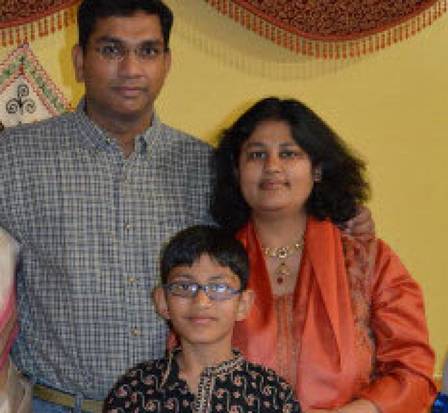 Pallavi and Sumeet Dhawan, with their son Arnav Dhawan.