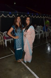  Cal Guard Sgt. Jasleen Khaira and Staff Sgt. Bree Khaira wear traditional Indian dress during a social event after the conclusion of Yudh Abhyas 2014 on September 30 at Chaubattia Cantonment, India.