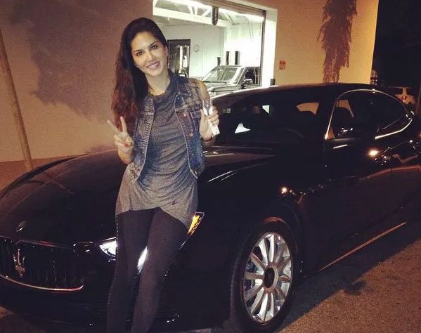 Sunny Leone with new Maserati Quattroporte