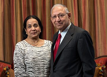 Sushila and Durga Agrawal. Photo courtesy of University of Houston.