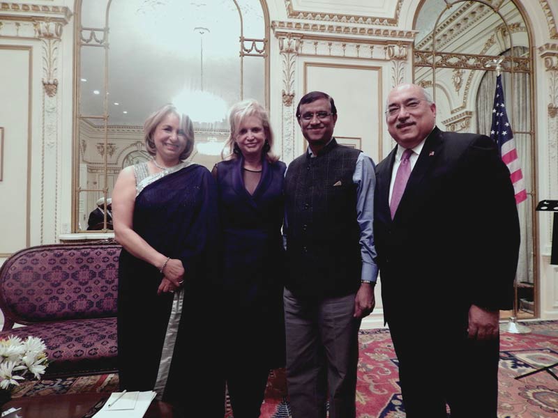 (From left to right): Ranju Batra, Rep. Carolyn Maloney, Ambassador Dnyaneshwar Mulay, Ravi Batra.