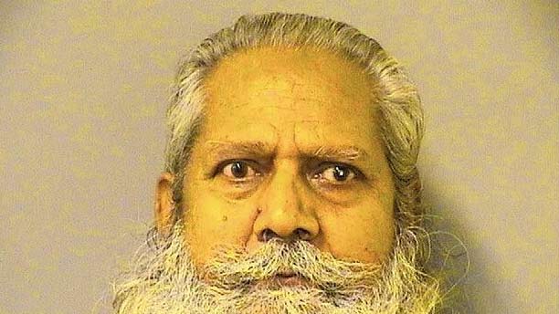 Subhash Chander, 64, was found guilty of three counts of murder late on March 19, after other charges including arson and intentional homicide of an unborn child were dropped at trial, according to court records. Chander’s daughter, Monika Rani, 22, her husband, Rajesh Arora, 30, and their son (Courtesy of Cook County sheriff's photo, HANDOUT)