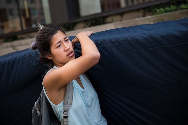 Columbia Student Carries Mattress Around Campus Until Her Alleged Rapist Is Expelled (Courtesy of gawker.com)