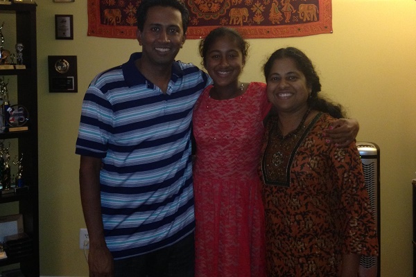 Natasha Subhash with family