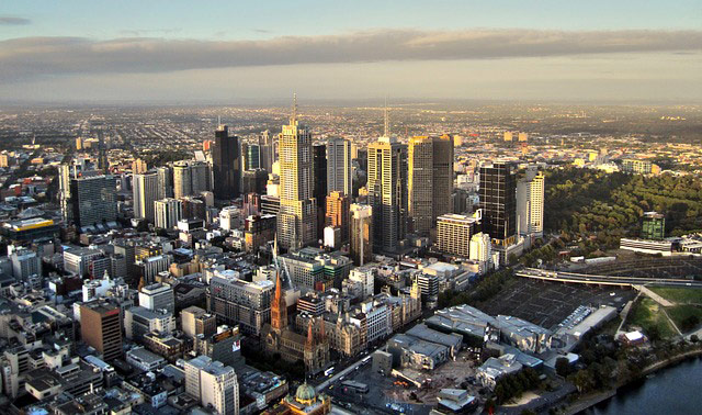 Melbourne City - an areal view (Courtesy of Flikr)
