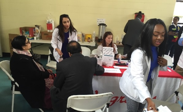Free flu shots are being given at the health fair.