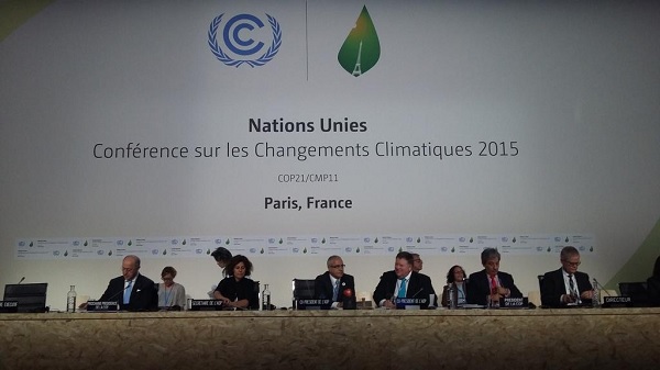 Delegates at the first work meeting ahead of the COP21 in Paris on November 29, 2015. Photo credit: twitter.com/COP21
