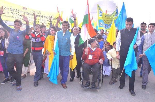 AIF officials and volunteers at the “Walk to Freedom” event in New Delhi on December 3, 2015.