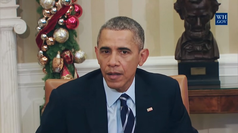 President Barack Obama delivering a statement in the Oval Office on the Shooting in San Bernardino, CA, December 3, 2015. Photo credit: White House