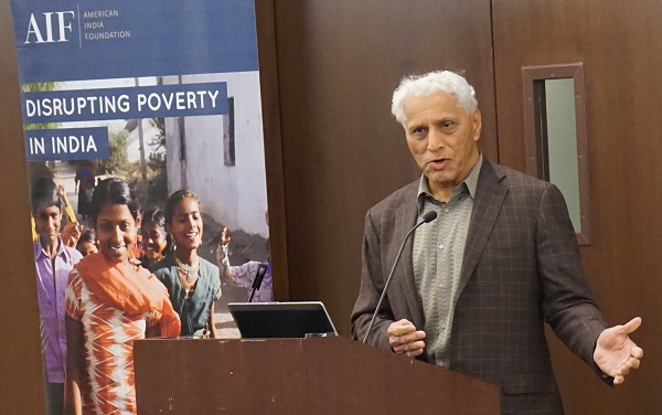 Romesh Wadhwani speaking at AIF's "Skilling the Disabled for the Workforce" event in New York on December 3, 2015.