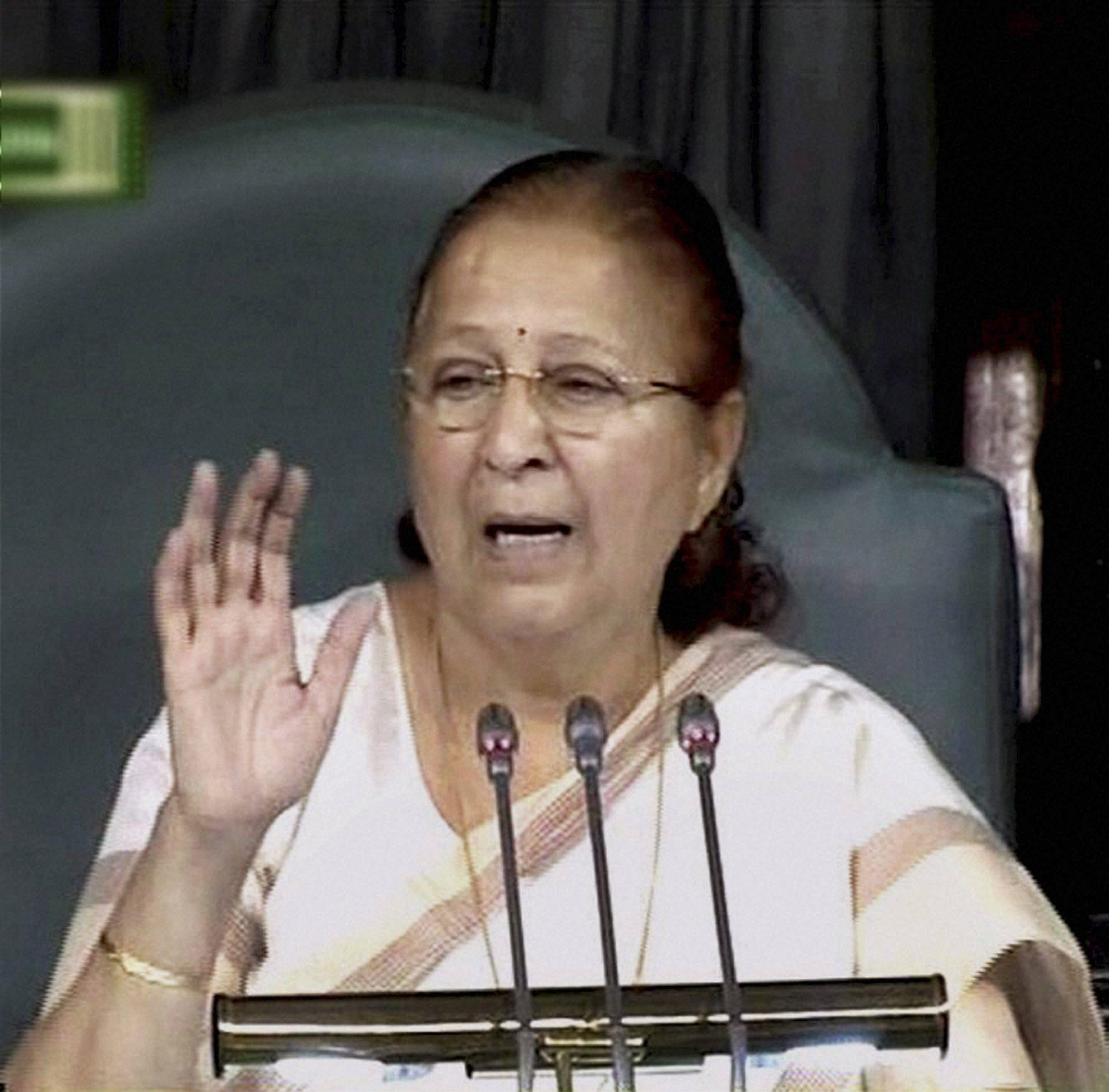 Speaker Sumitra Mahajan (Courtesy of Lok Sabha TV