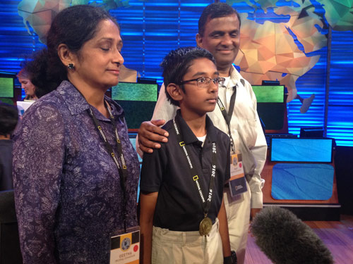 Rishi Nair with his parents