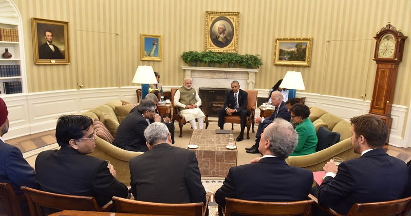 Prime Minister, Narendra Modi and President Barack Obama holding talks at the Oval Office of the White House, in Washington DC,  June 07, 2016. Photo credit: PIB