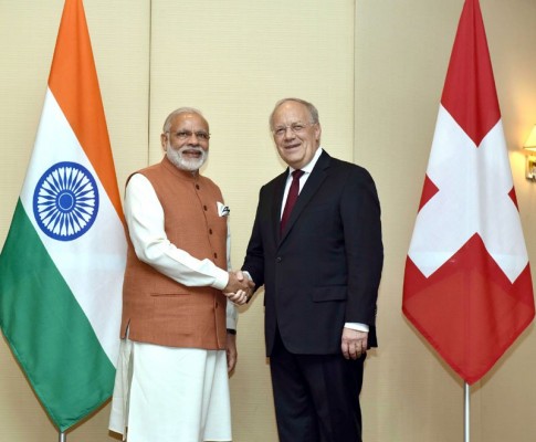 Narendra Modi with Swiss President Johann Schneider-Ammann