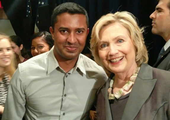 Saif Khan with Hillary Clinton