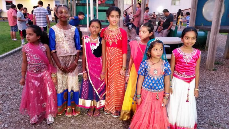 Young students of the Potomac-based Nrithya Geethanjali school of dance performed bharatanatyam and folk dances choreographed by Deepa Natarajan, at the Janmashtami celebration at ISKCON of DC