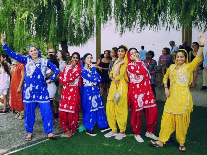Artistes of DC Bhangra Crew performing at the John F. Kennedy Center for the Performing Arts on National Dance Day, on July 30, 2016. 