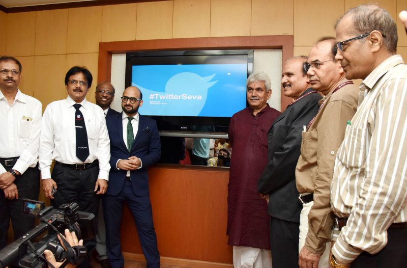 The Minister of State for Communications (Independent Charge) and Railways, Shri Manoj Sinha launched the twitter service to address the common mans complaints regarding telecom and postal services, in New Delhi on August 02, 2016.