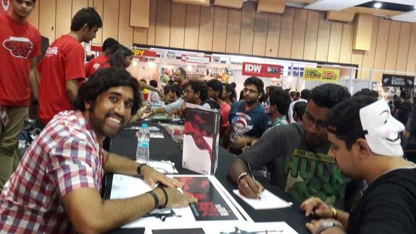 Vivek Tiwary at Comic Con India in Hyderabad in 2014.