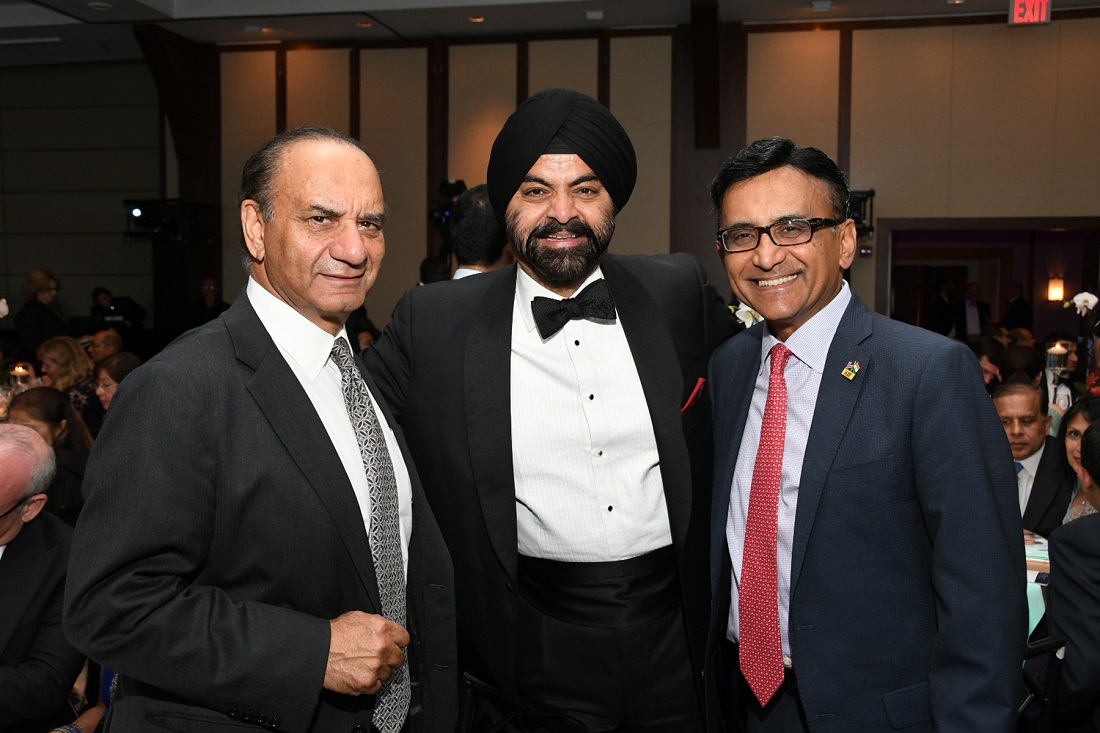 Ethan Allen CEO M. Farookh Kathwari (left) with AIF Board Members Ajay Banga (center) and Raj Sharma.