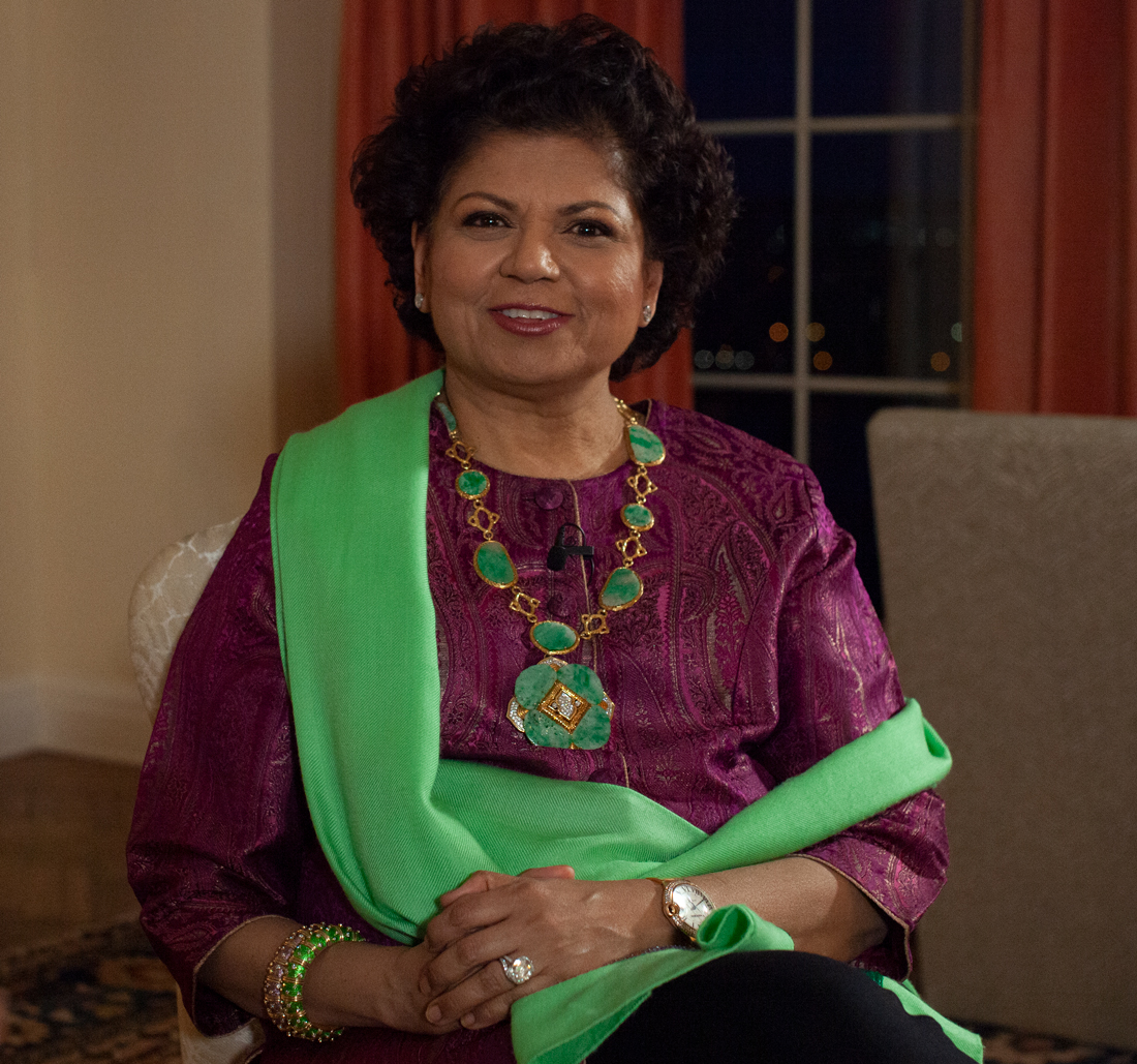 Chandrika Tandon during an interview at her home in Manhattan February 2020, (Photo by Luke Christopher/The American Bazaar)