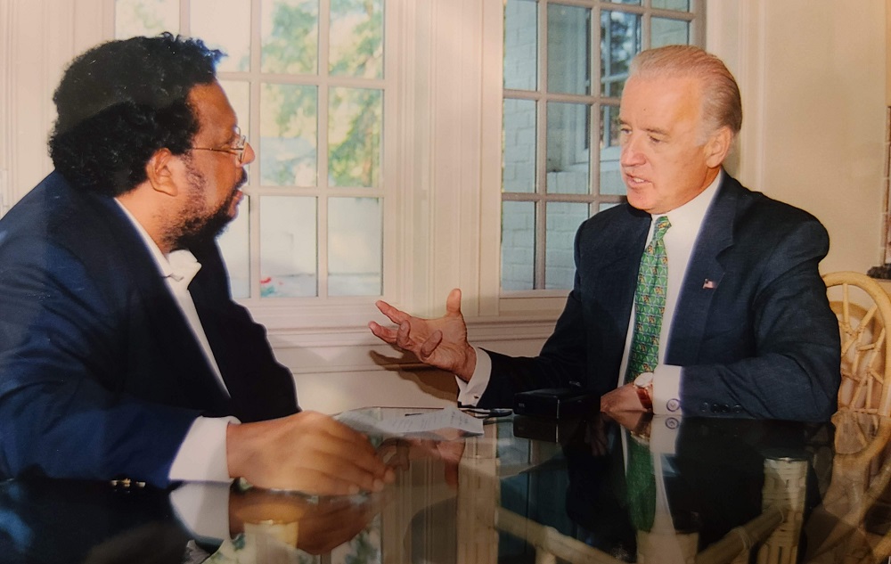 Aziz Haniffa interviewing Joe Biden