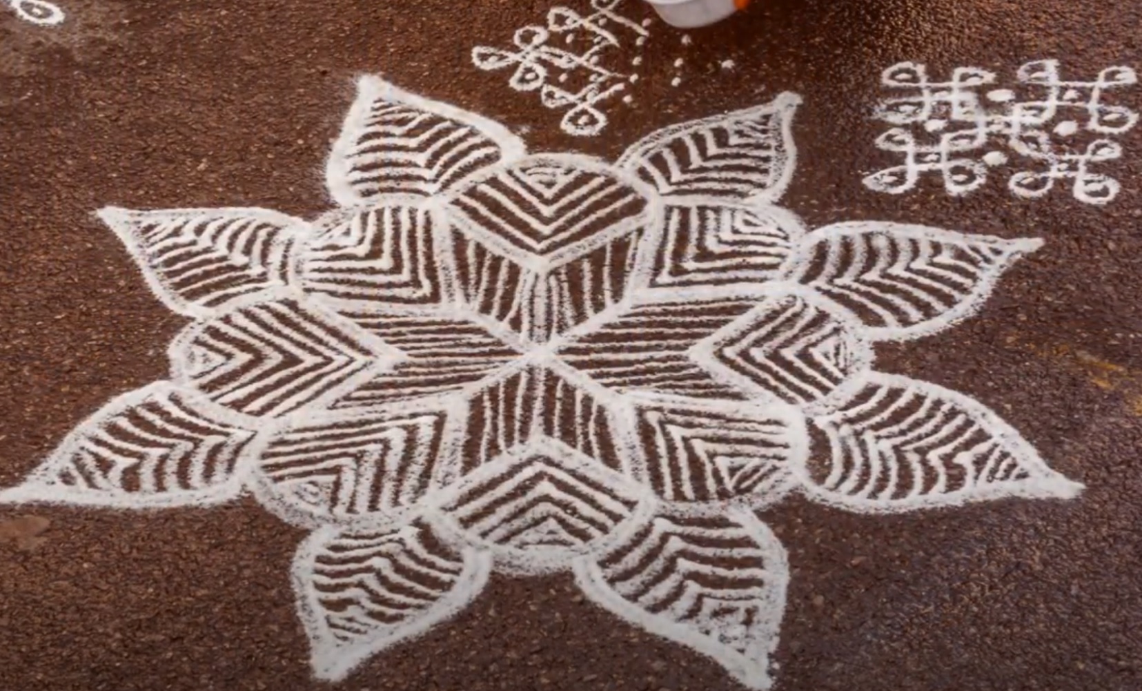 Traditional artwork kolam to celebrate America’s incredible diversity made by hundreds of people across the nation.