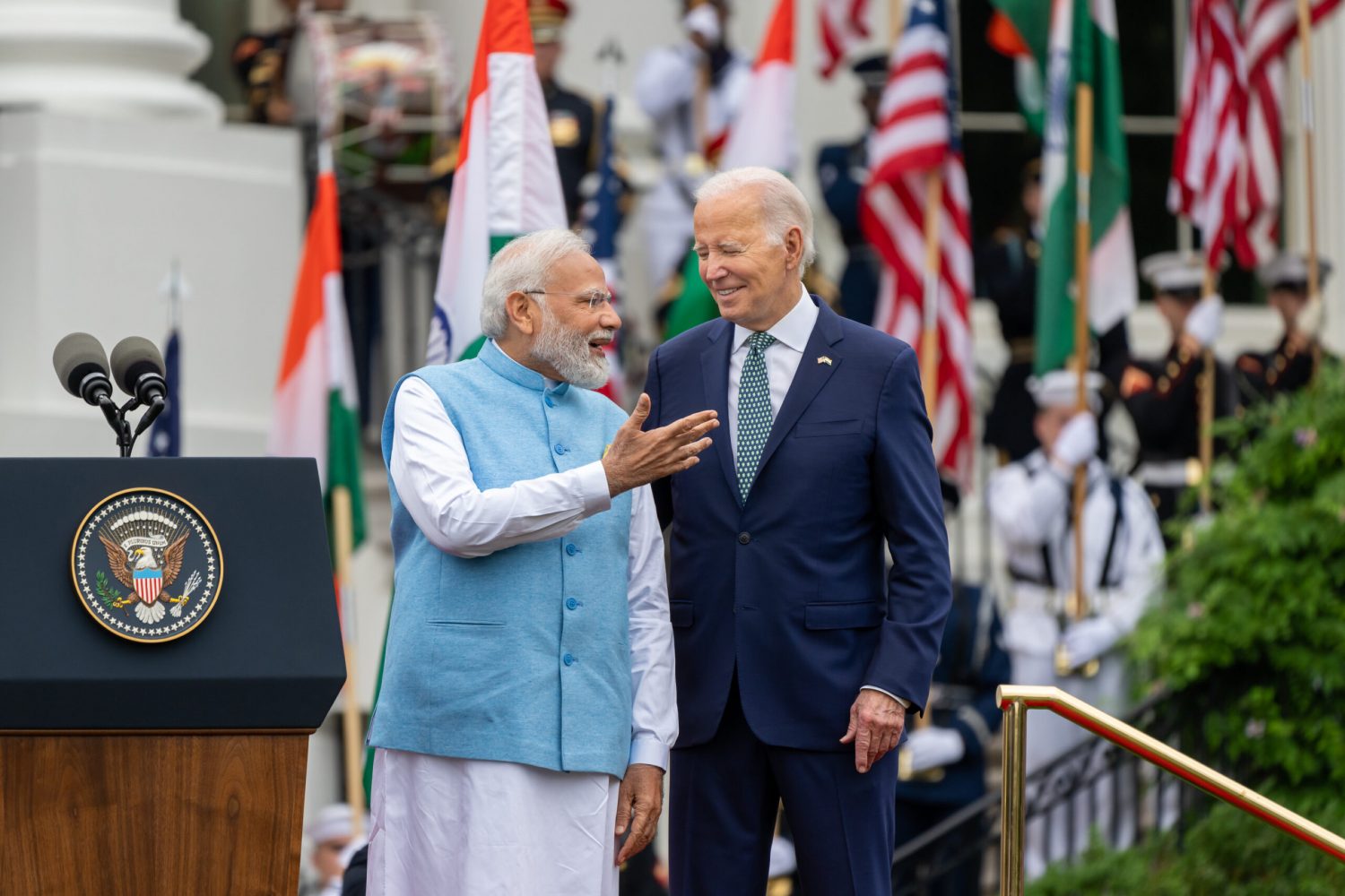 Indian Prime Minister Narendra Modi and President Joe Biden at the White House South Lawn on June 22, 2023.