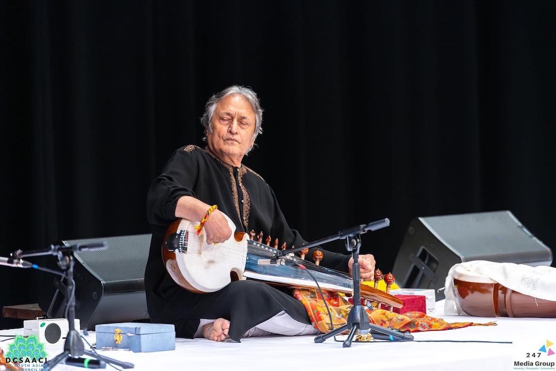 Ustad Amjad Ali Khan performing on the opening night of the DC South Asian Music Festival